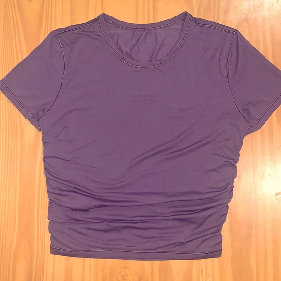 Lululemon All It Takes ruched crop tee in Grape Thistle - Picture 6 of 10